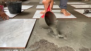 Good Technique Tiles Porcelain 80×80cm Building House  Ceramic Floor Tiles  Hammer Skills [upl. by Joeann]