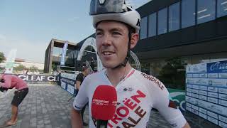 Ben OConnor  Interview at the start  Coppa Agostoni  Giro delle Brianze 2023 [upl. by Oinotla888]