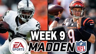 Raiders at Bengals  Week 9 Madden Simulation [upl. by Belshin]