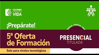 5ª Oferta de Formación Educativa Presencial  Sena [upl. by Nahaj]