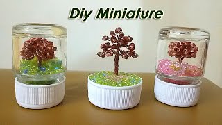 Diy Miniature Copper Wire Tree In A Paint bottle  Empty Paint Bottle Craft  Best Out Of Waste [upl. by Werdnaed444]