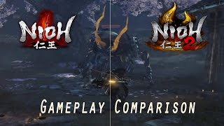 Nioh vs Nioh 2 Gameplay Style Comparison [upl. by Isnam]