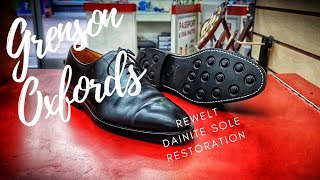 Grenson Oxfords  Full Dainite Resole 40  Rewelted  Outsole Stitcher  Scottish Shoe Repair [upl. by Clava]