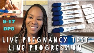 PREGNANCY TEST LINE PROGRESSION 917DPO CLEAR BLUE [upl. by Ydrah]