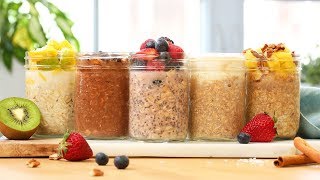 5 NEW Overnight Oatmeal Recipes [upl. by Hgielar]