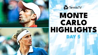 Djokovic vs Musetti Sinner Medvedev Zverev Tsitsipas amp More  MonteCarlo 2024 Highlights Day 5 [upl. by Blatt]