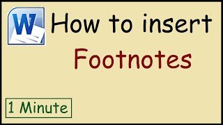 How to insert footnotes in Microsoft Word 2010 [upl. by Ciccia594]