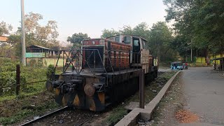 Industrial shunting locomotive WDS4 pulls freight wagons to amp fro IISCO steel plants freight yard [upl. by Annayar261]