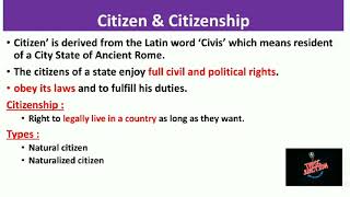 unit 5  CITIZENSHIP  indian polity [upl. by Retsehc706]