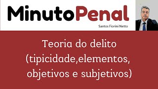 75 Teoria do delito Tipicidade Elementos objetivo e subjetivo [upl. by Torres]