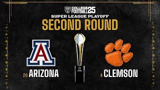 20 Arizona at 4 Clemson  Playoffs Second Round  Axis CFB 25 Super League Simulation [upl. by Klockau40]