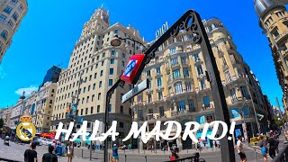 🤍 HALA MADRID Himno del Centenario por Placido Domingo  Gran Vía de Madrid España 4K 🇪🇸 [upl. by Lenej403]