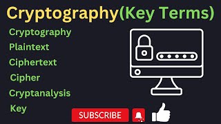 crptographykey terms  plaintextciphertext crptanalysis secret key [upl. by Ahsenyl]