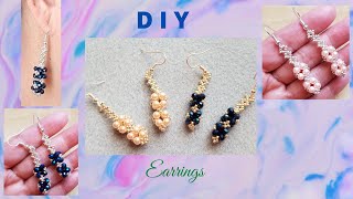 DIY Simple and Easy to make Rondelle Beads Beaded Earrings  Aretes  Orecchini  Tutorial 263 [upl. by Zitella625]