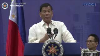 WATCH Duterte meets OFWs in Qatar [upl. by Melitta317]