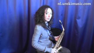 Saxofoon Leren Spelen C1 S1 L4 Saxofoonles Studie Klasse Muzieknoten Bladmuziek Melodie Cursus S [upl. by Flynn]