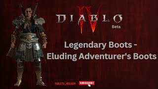 Diablo IV Beta  Legendary  Boots  Eluding Adventurers Boots [upl. by Irtimed]