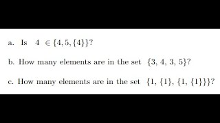 What is the cardinality and Membership in the following Sets [upl. by Joappa811]