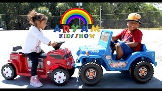 Radio Flyer Firetruck Vs Fisher Price Hot Wheels Jeep [upl. by Audres]