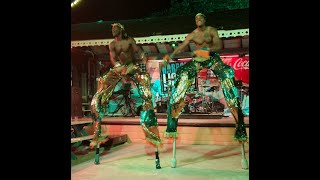 Barbados Harbor Lights Stilt Walkers [upl. by Warchaw]