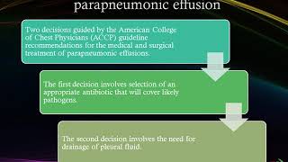 Parapneumonic effusion  empyema [upl. by Niwle]