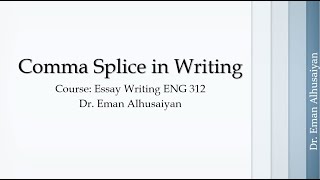 Comma Splice in Writing  exercise شرح بالعربي [upl. by Ernestine167]