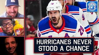 Kreider hattrick eliminates Hurricanes Panthers are next  Bandwagon Blueshirts [upl. by Eeryk]