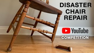 Disaster Chair Restoration and YouTube Competition with ATRestoration TranscendFurnitureGallery [upl. by Ffilc]