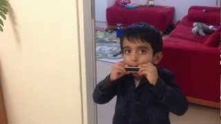 Amazing harmonica music by 2 years old kid Ibrahim [upl. by Mountfort]