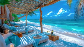 Tropical Bossa Nova Jazz  Music At An Outdoor Beach Bar Ambience And Smooth Sound Of Ocean Waves [upl. by Affrica]