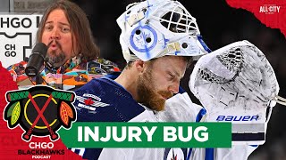 Breaking Chicago Blackhawks goaltender Laurent Brossoit out 57 weeks  CHGO Blackhawks Podcast [upl. by Annor]