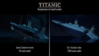 Titanic splits and sinks  James Camerons 200 million movie VS our 1000 miniature Comparison [upl. by Ainatnas]