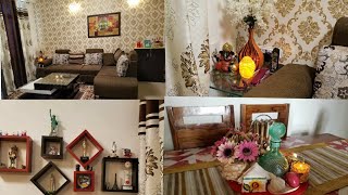 Indian HouseApartment Decorating Ideas  Indian Small living Room Tour  Indian Mom Studio [upl. by Arlana419]