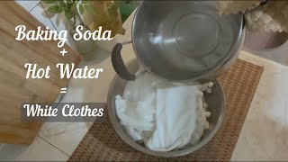 Baking Soda and Hot Water to Whiten Clothes  Filipina Housewife Vlog [upl. by Adehsar]