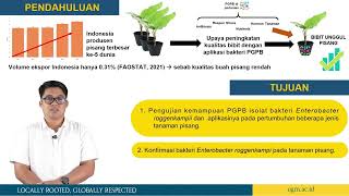 Hibah Penelitian Dosen Muda Fakultas Pertanian  Agung Dian Kharisma SPdSi MBiotech PhD [upl. by Ahsimik]