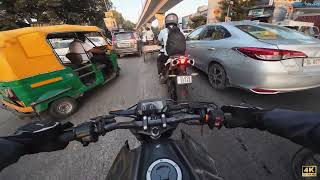 Cb300r 2024 Delhi to Gurugram  Benelli 600i chase  Raw Exhaust 4K [upl. by Ordisy]