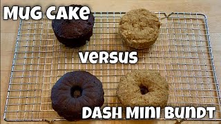 Dash Mini Bundt Maker vs Mug  Ramekin Cakes  Two Recipes Tested [upl. by Einial854]