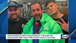 Adam Sandler visits Puritan Backroom restaurant in Manchester [upl. by Aneehsor894]