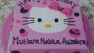 Hello Kitty Cake Ribbon Fondant How to Make Birthday Cake [upl. by Rooker]