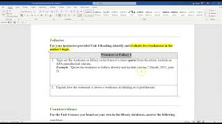 ENG 101 U4 Planner Part 1 [upl. by Branen]