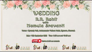 Wedding  RR Rohit with Nomula Sravanti  Live Streaming [upl. by Albric172]