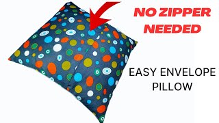 Envelope Pillow Cover Tutorial  Fast and Easy Sewing Project pillowcase sewingcushion [upl. by Yadahs]