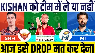 SRH vs MI Dream11 SRH vs MI Dream11 Prediction Sunrisers Hyderabad vs Mumbai Indians Dream11 Team [upl. by Peggy]