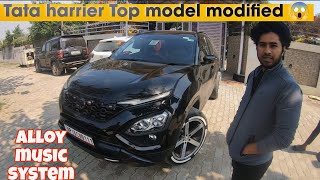 Tata harrier Diesel automatic top model modified with alloy wheels and music system 😱 tata harrier [upl. by Ycram]