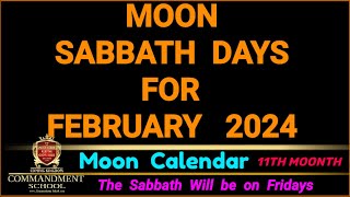 Lunar Sabbath days for Feb 2024 [upl. by Tomasine250]