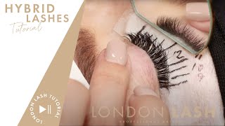 How to do Hybrid Lashes  Eyelash Extensions Hybrid Lashes Tutorial [upl. by Dorrahs]