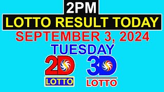 Lotto Result Today 2pm September 3 2024 PCSO [upl. by Naujad]