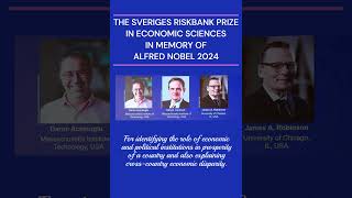 Nobel prize in Economics 2024 ALFRED NOBEL 2024 youtubeshorts ytshorts economics nobelprize [upl. by Nerradal]