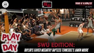 Play of the Day  Baylors Xavier McCarthy Baptizes Tennessees Jamon Moore  SimWorld Sports [upl. by Assinna116]