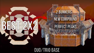 Best 2x2 DuoTrio Base with 2 Bunkers  New compound amp Insane Peaks in RUST [upl. by Zandra]